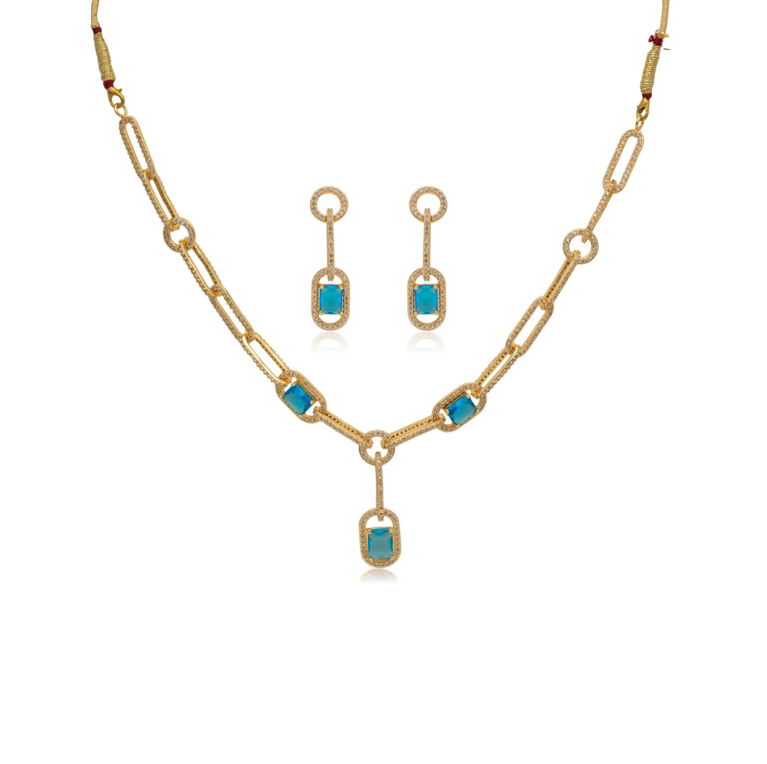 TOPAZ CHAIN SILVER NECKLACE SET