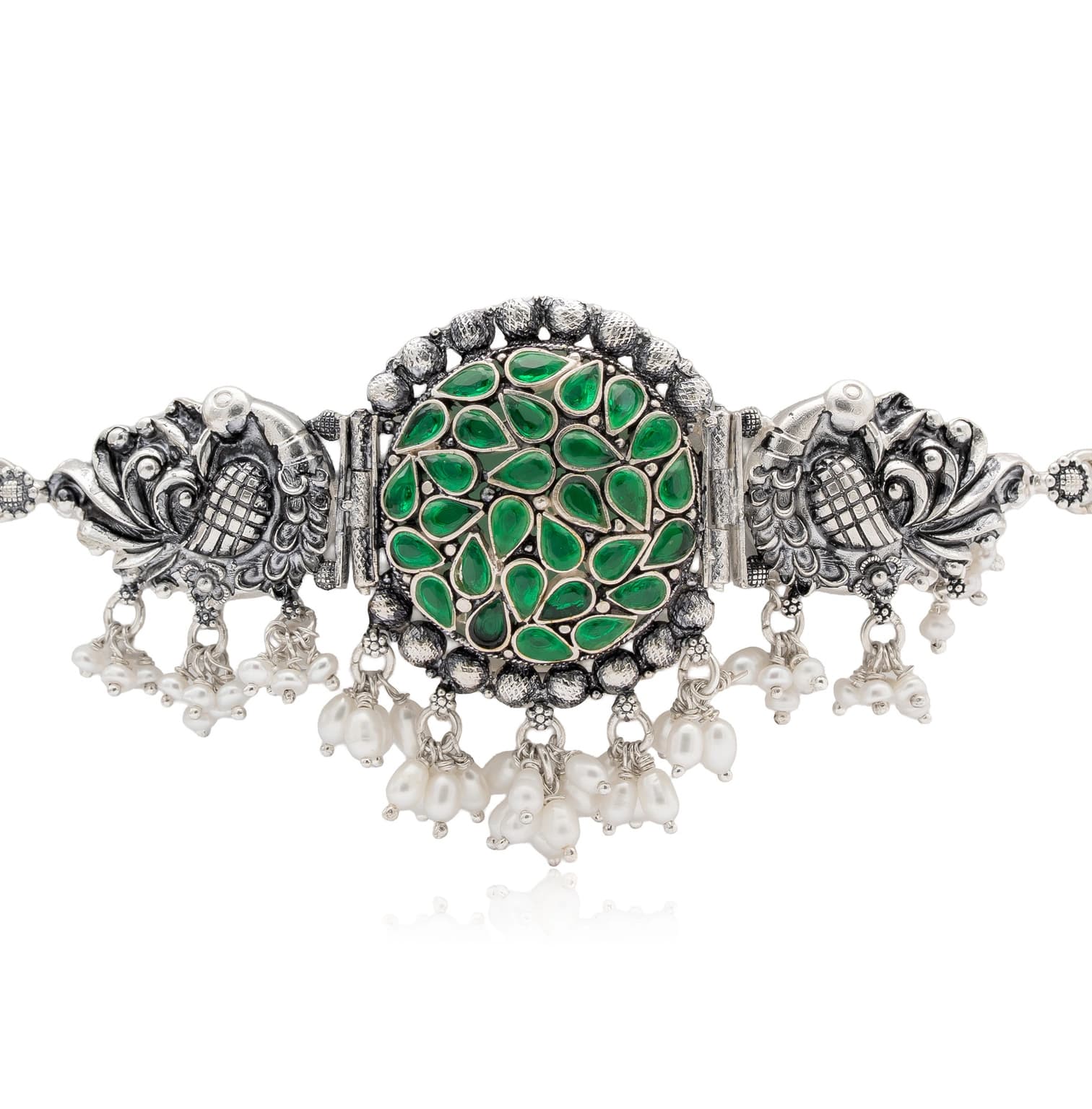 SILVER PEACOCK ROYAL CHOKER