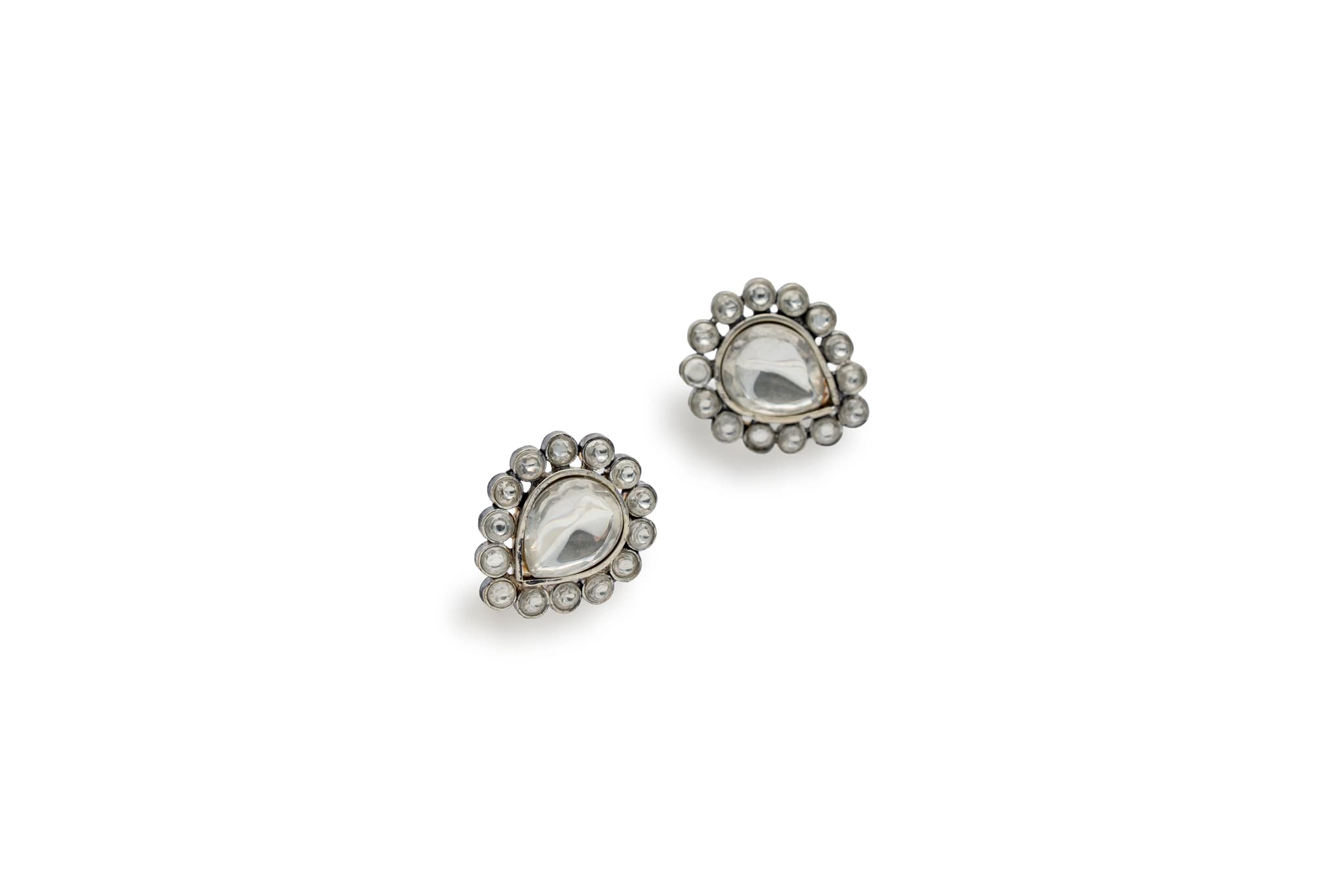 CLASSIC KUNDAN SILVER EARRINGS