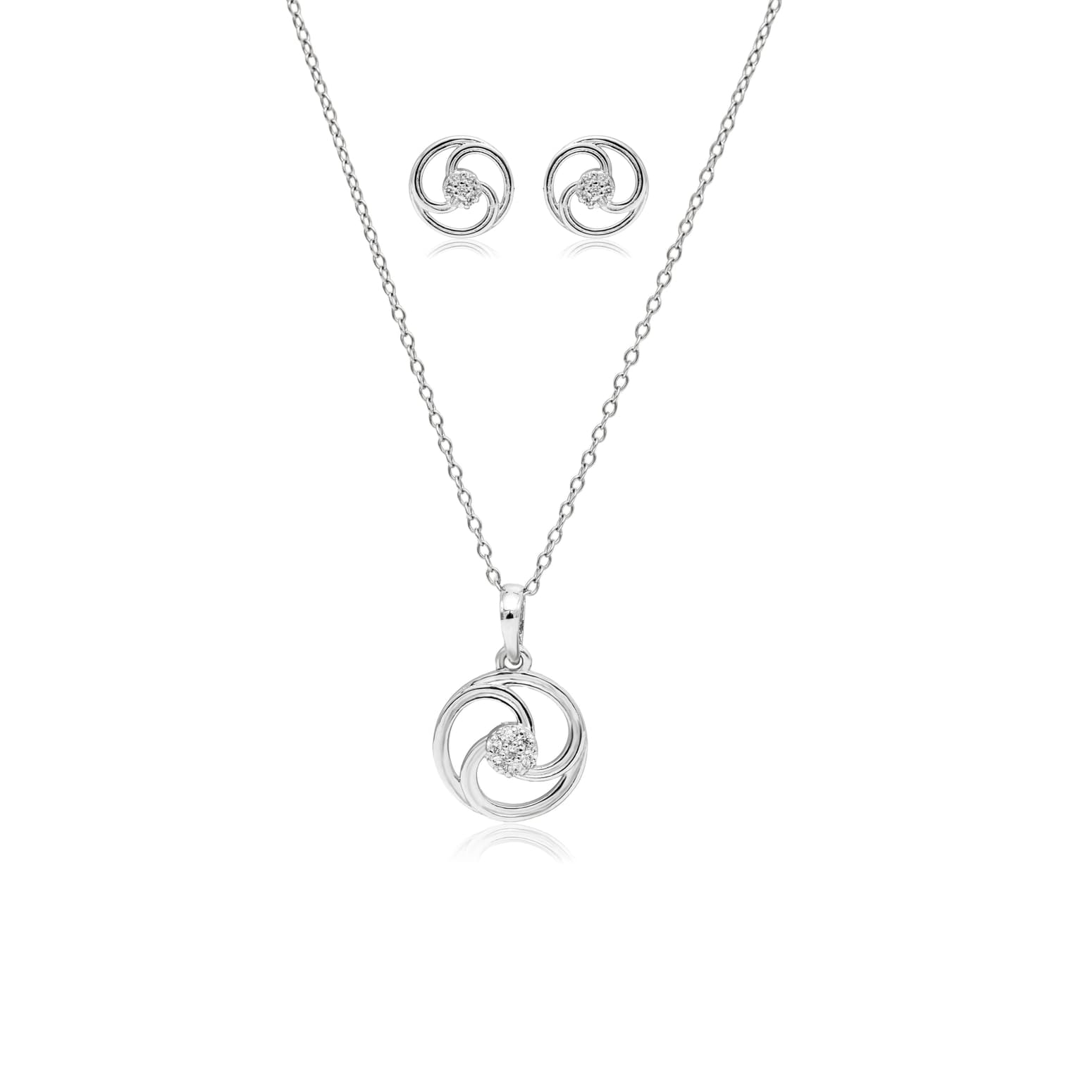 MOONLIT SWIRL SILVER PENDANT SET