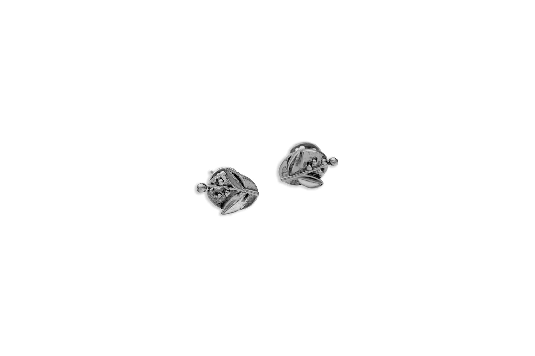 Shrubbery Silver Stud Earrings