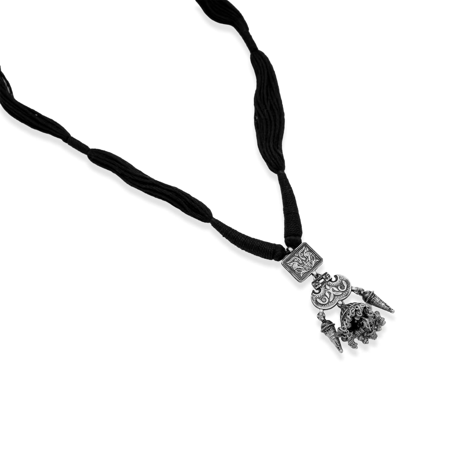 TEMPLE BELL REFLECTION SILVER PENDANT