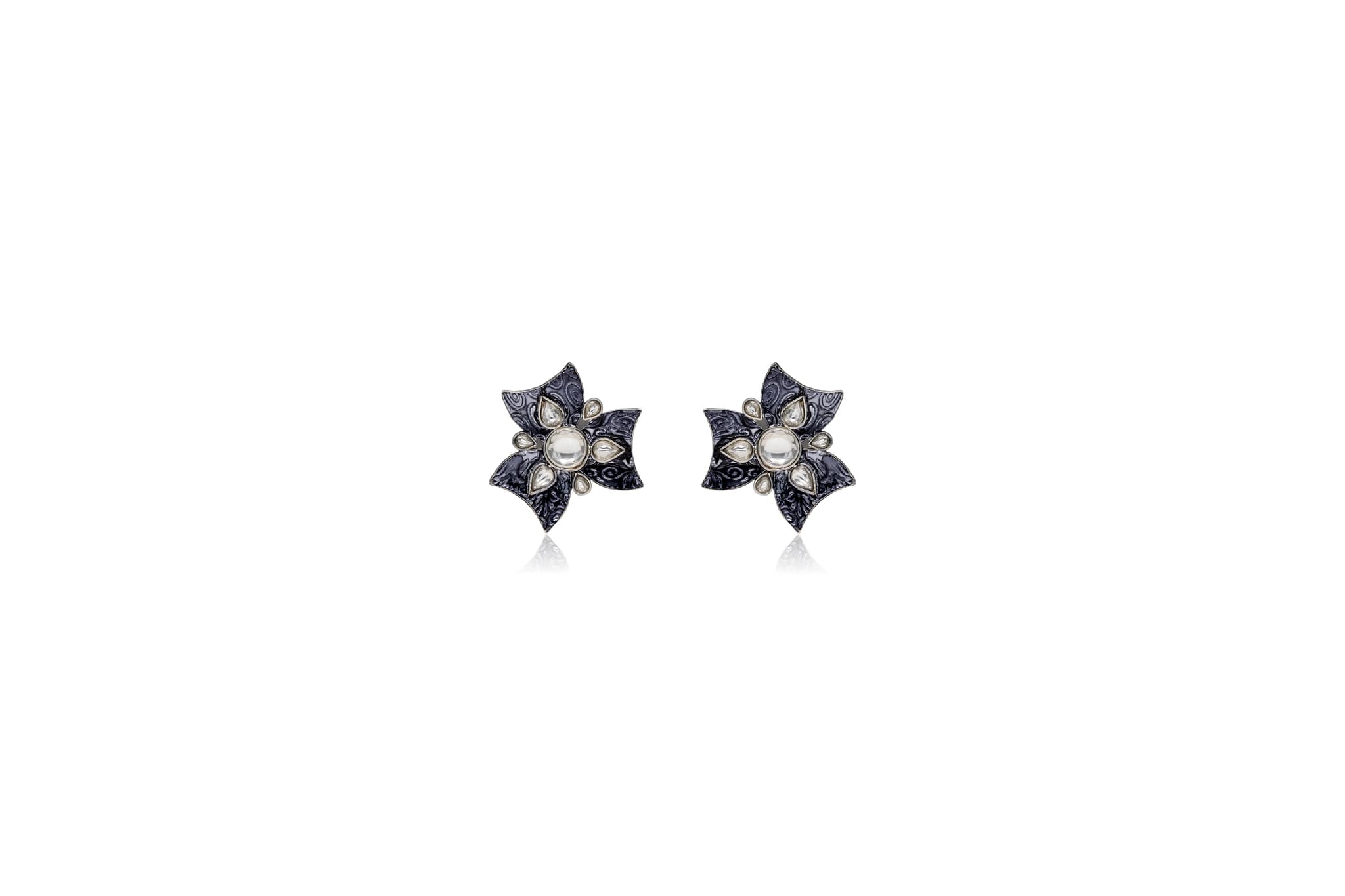 DARK ORCHID SILVER STUD EARRINGS