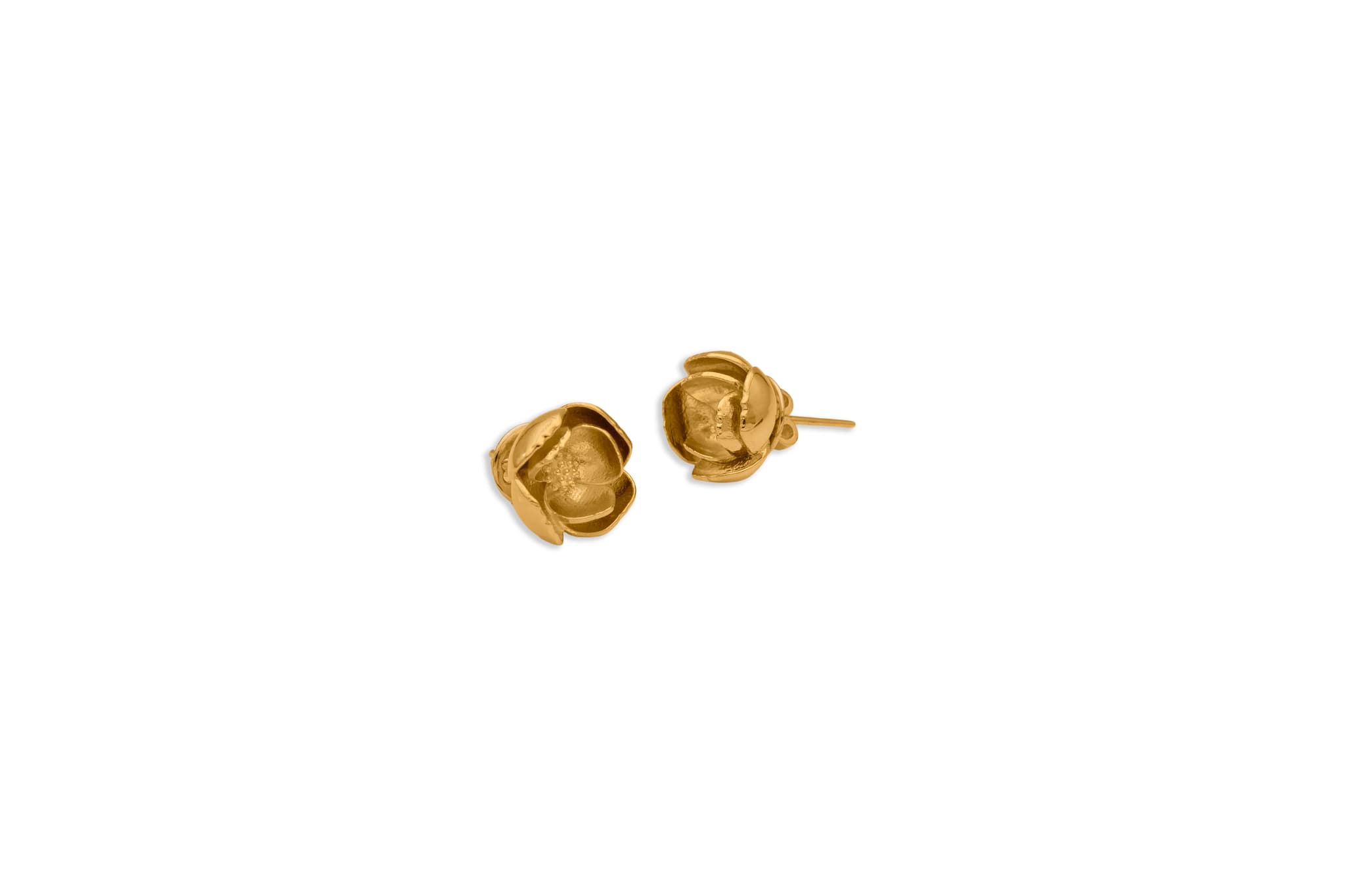 Floral Silver Stud Earrings