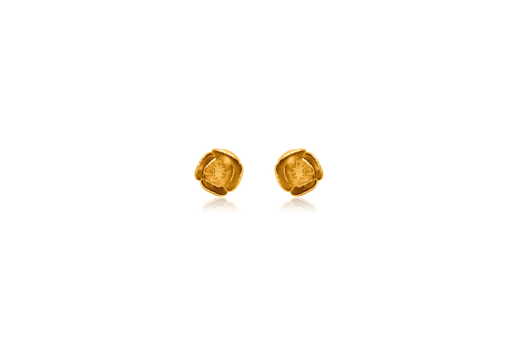 Floral Silver Stud Earrings