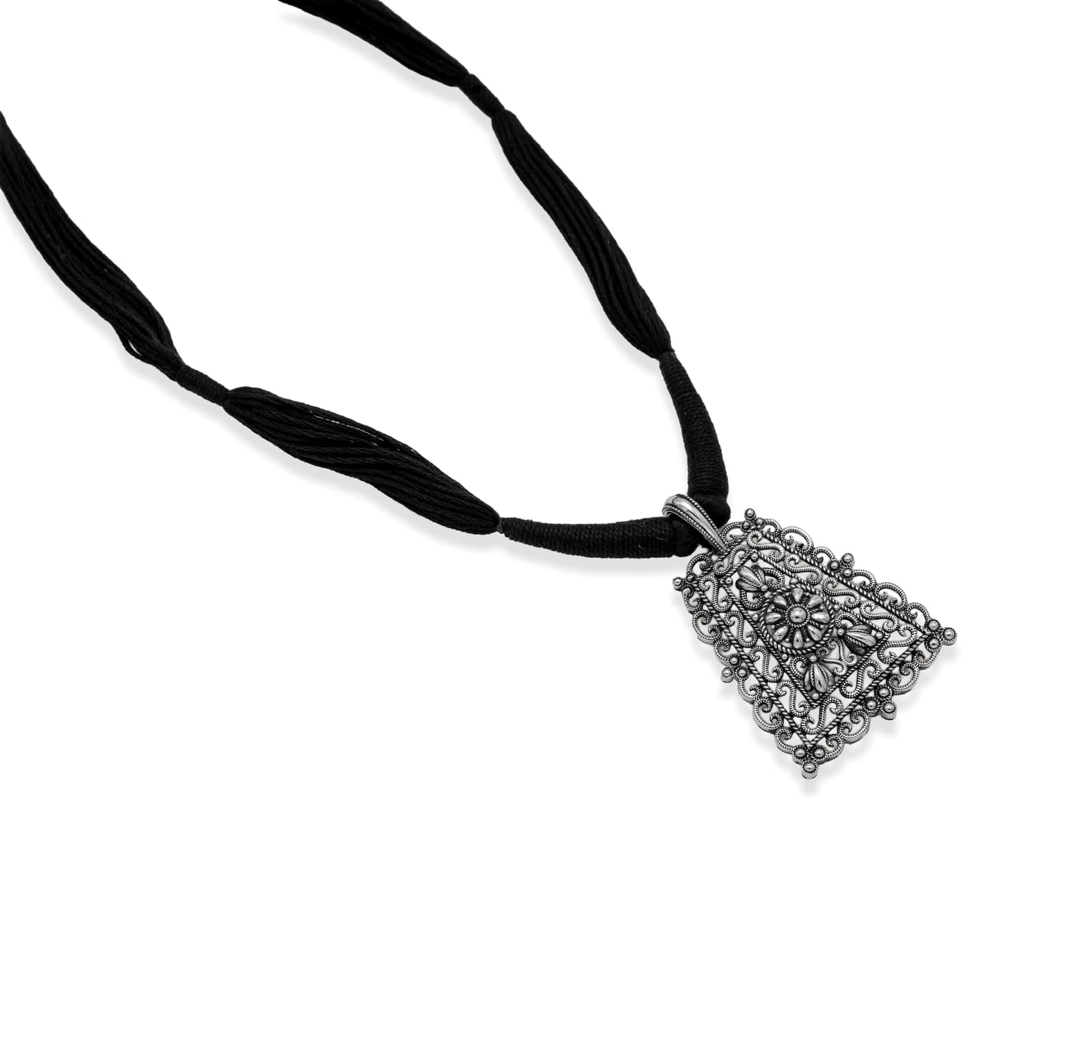 SILVER TRAPEZOID PENDANT
