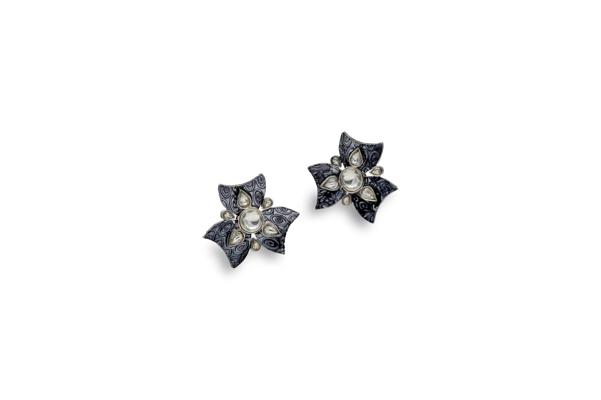 DARK ORCHID SILVER STUD EARRINGS