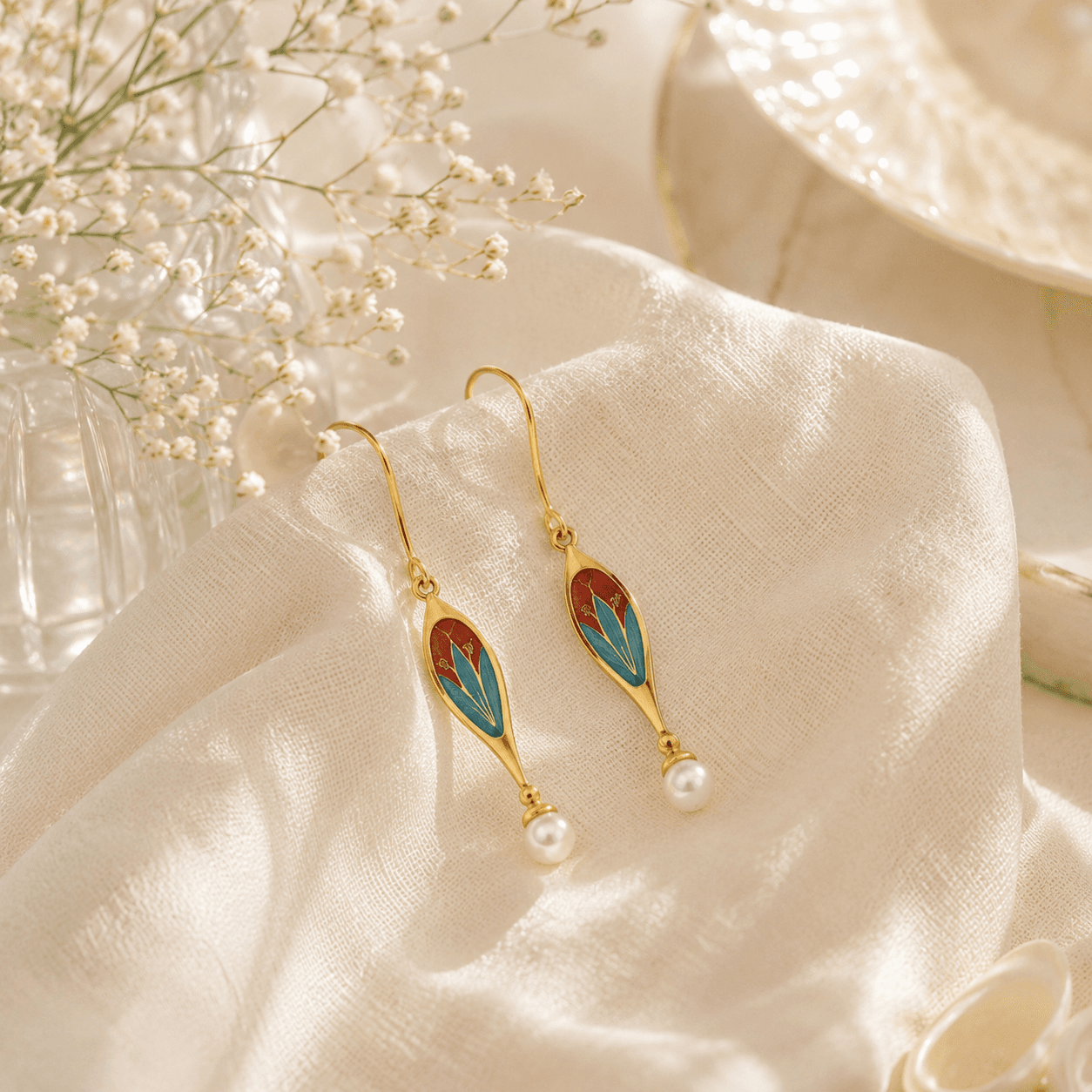 Enamel echo silver earrings – handcrafted silver EARRINGS