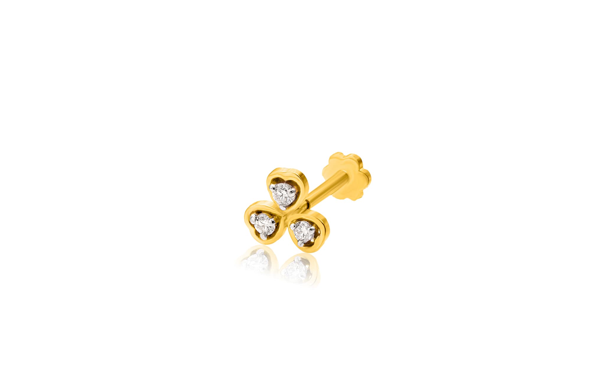TRILOVE SPARKLING DIAMOND NOSEPIN (18K WITH NATURAL DIAMONDS)